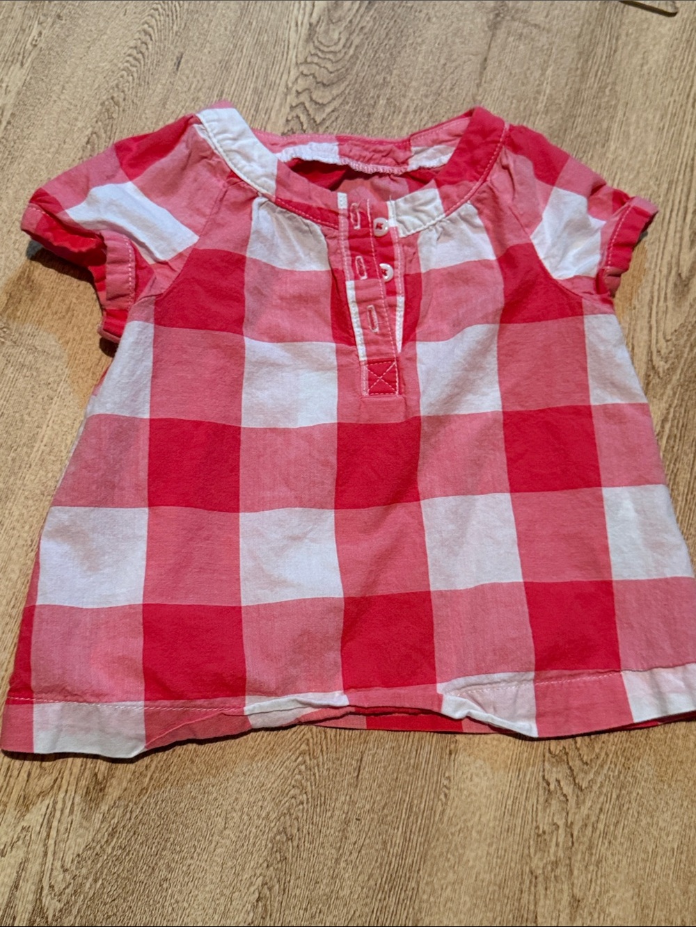 Carter's Red & White Gingham Short-Sleeve Top